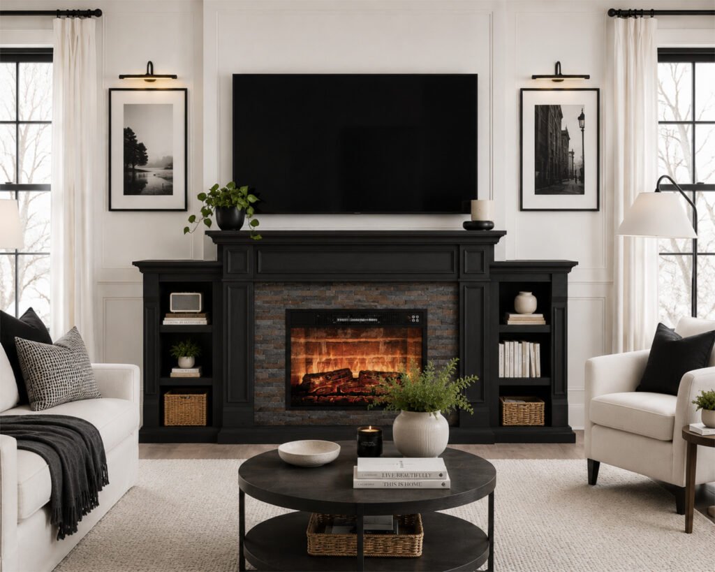 fireplace black