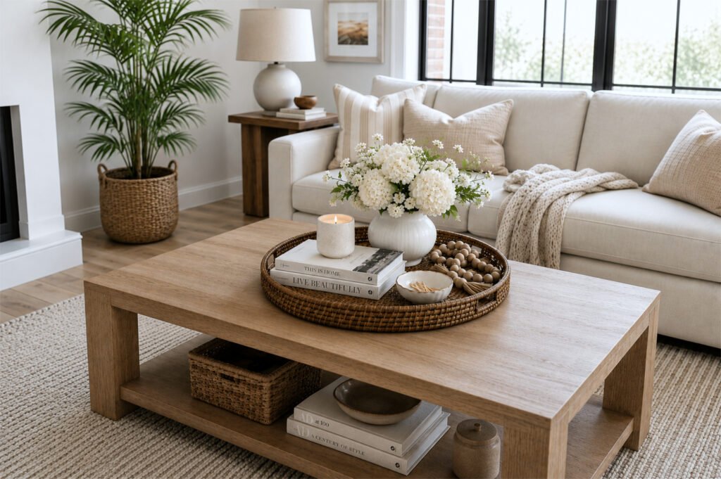 coffee table decor organic modern