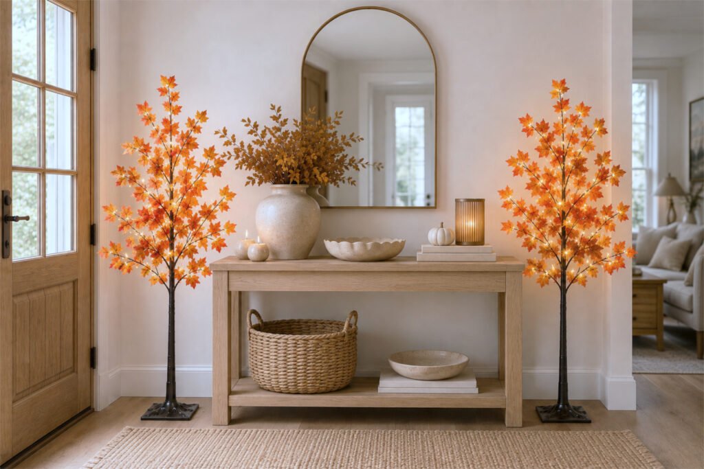 Remote Control&Timer - 2Pack 4 Ft Prelit Lighted Fall Maple Tree 96LED
Halloween Fall Decorations for Home Battery Operated Pumpkin Lights Lighted Thanksgiving Decor Table Mantle Indoor Outdoor